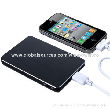 Portable Mobile Phone Charger, 6,000mAh High-capacity Li-ion Battery, LED to Display Charging Status